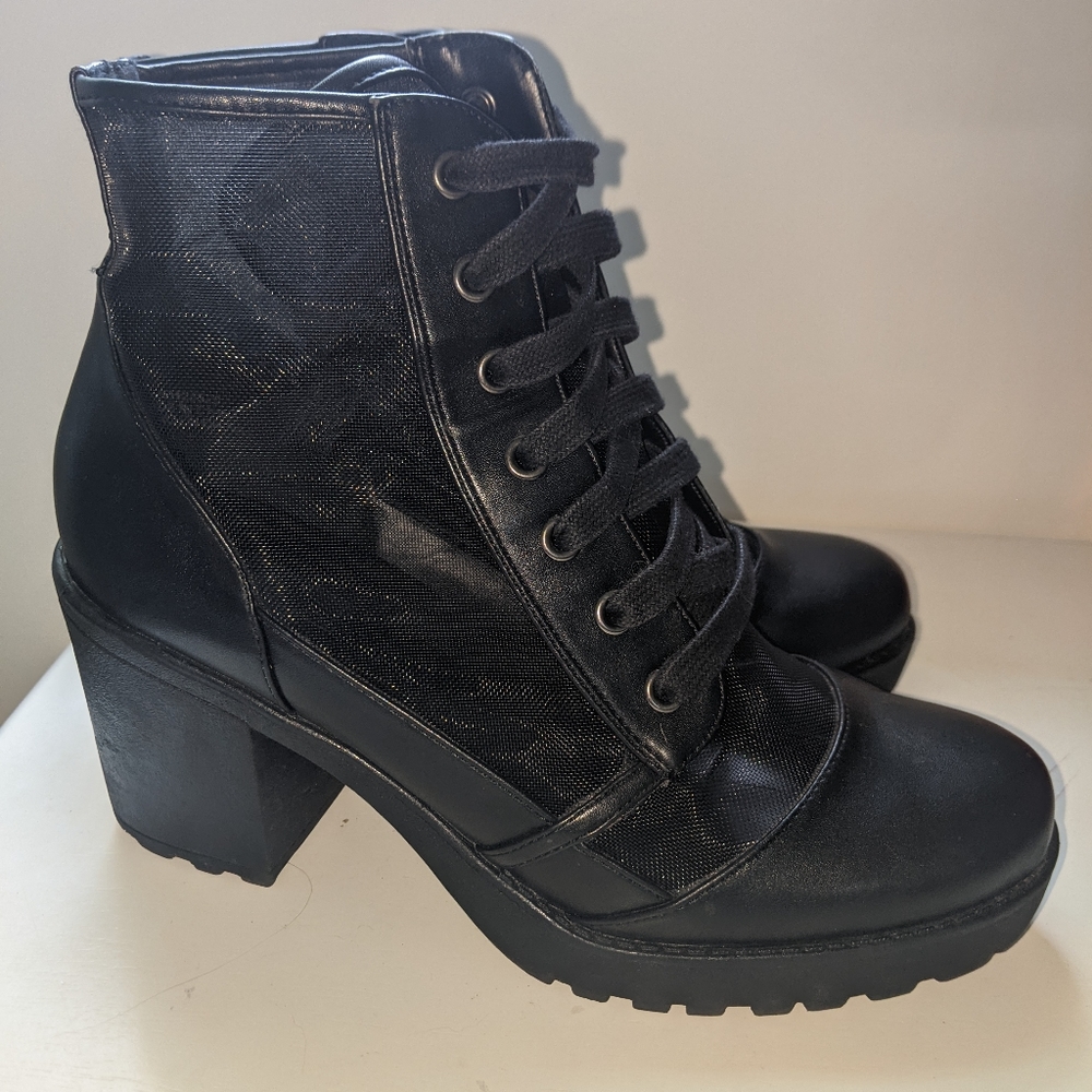 Forever 21 Black Side Mesh Booties